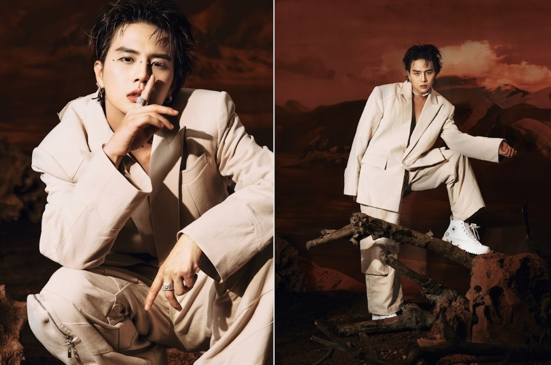 Duy Khánh ZhouZhou lựa chọn set vét có tên “Deep blush cargo” để thực hiện bộ ảnh cool ngầu của mình. Trang phục mang một sắc thái thú vị, toát lên sự ấm áp và chiều sâu, làm tăng thêm nét sang trọng. Duy Khánh ZhouZhou lựa chọn set vét có tên “Deep blush cargo” để thực hiện bộ ảnh cool ngầu của mình. Trang phục mang một sắc thái thú vị, toát lên sự ấm áp và chiều sâu, làm tăng thêm nét sang trọng.