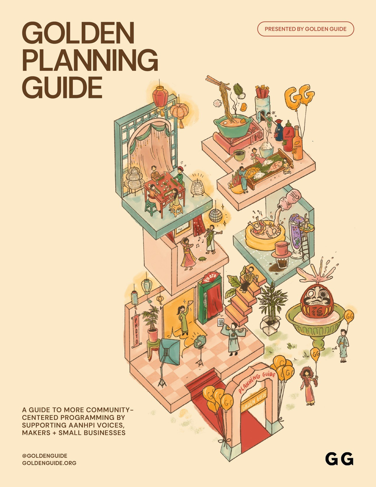 Trang bìa dự án Golden Guide Planning Guide 2024 do họa sĩ Emmy Trương thiết kế
