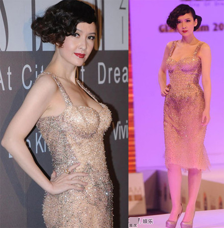 Tại sự kiện thời trang năm 2011, nữ diễn viên thu hút sự chú ý khi xuất hiện gợi cảm trong vai trò người mẫu. Châu Huệ Mẫn tiếp tục mang đôi giày cao gót màu ánh kim thanh lịch - món phụ kiện cô yêu thích