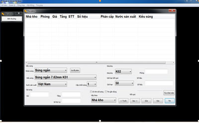 Menu quản lý chính