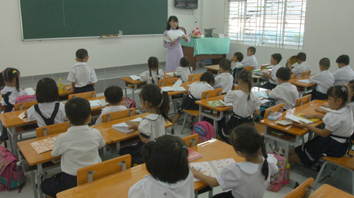 Một lớp học của Trường tiểu học Nguyễn Văn Trỗi (quận 4). Ảnh: Minh Đức