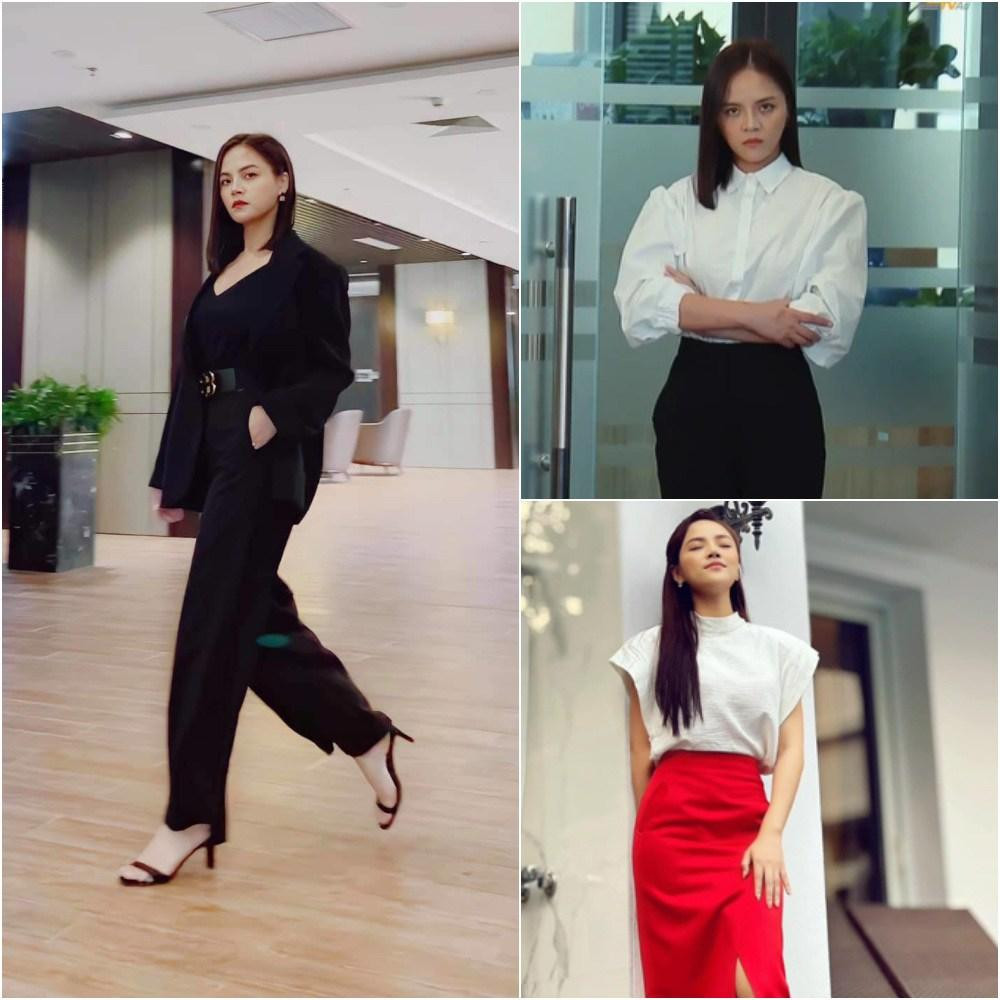 Thu Quỳnh biến tấu các item khiến những bộ đồ công sở trở nên thanh lịch và nữ tính. Thu Quỳnh biến tấu các item khiến những bộ đồ công sở trở nên thanh lịch và nữ tính.