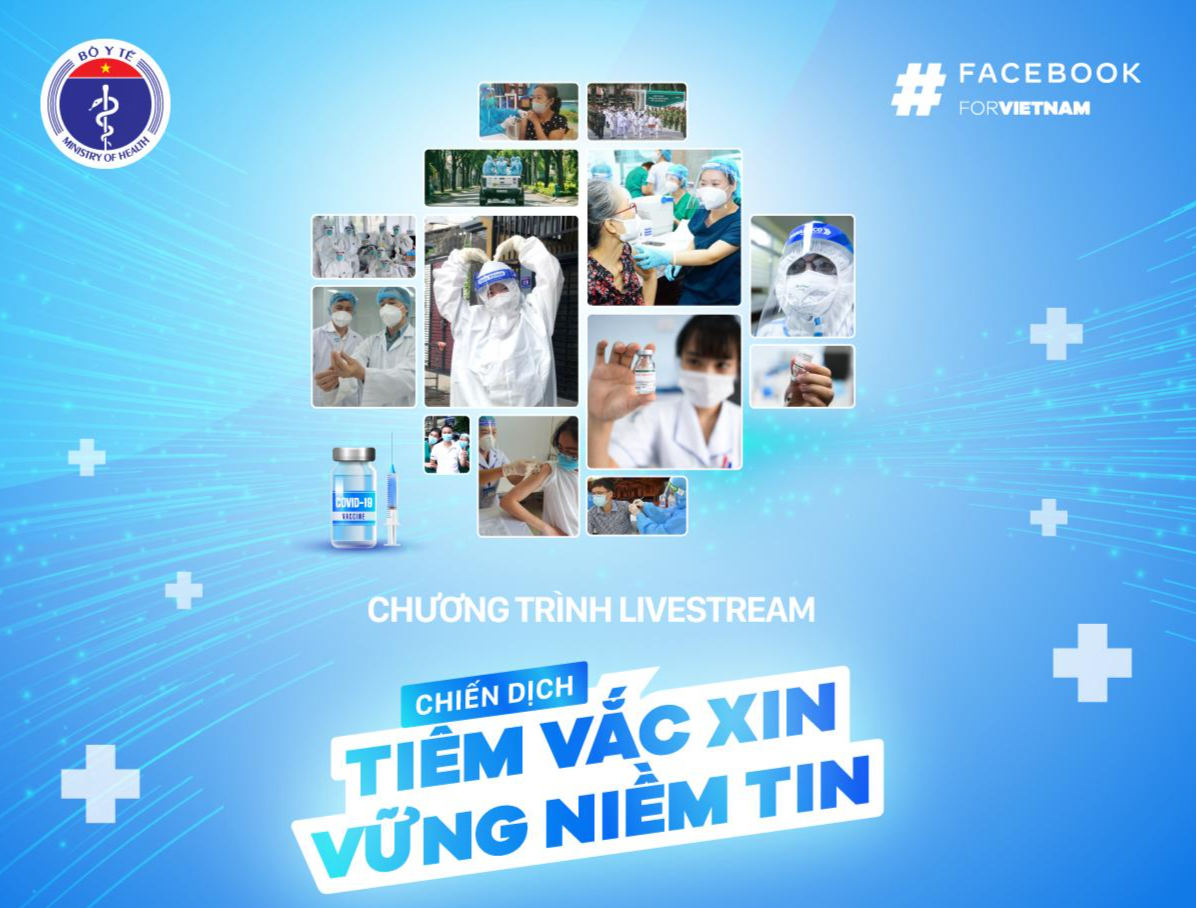 Chiến dịch "Tiêm vắc xin - Vững niềm tin" do Bộ Y tế Việt Nam và Tập đoàn Meta tổ chức. Chiến dịch "Tiêm vắc xin - Vững niềm tin" do Bộ Y tế Việt Nam và Tập đoàn Meta tổ chức.