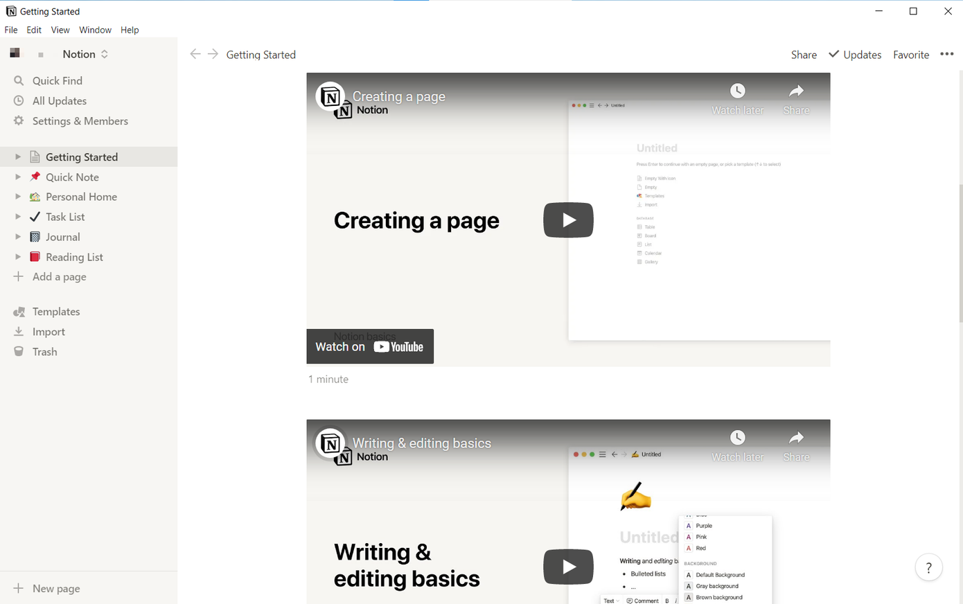 Ở ngay giao diện chính của Notion sẽ có những video hướng dẫn cách dùng cho người mới. Ở ngay giao diện chính của Notion sẽ có những video hướng dẫn cách dùng cho người mới.