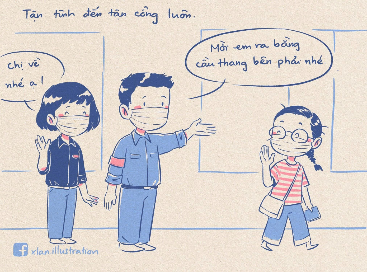 Lực lượng hỗ trợ đảm bảo mọi người không bối rối với quy trình tiêm chủng.