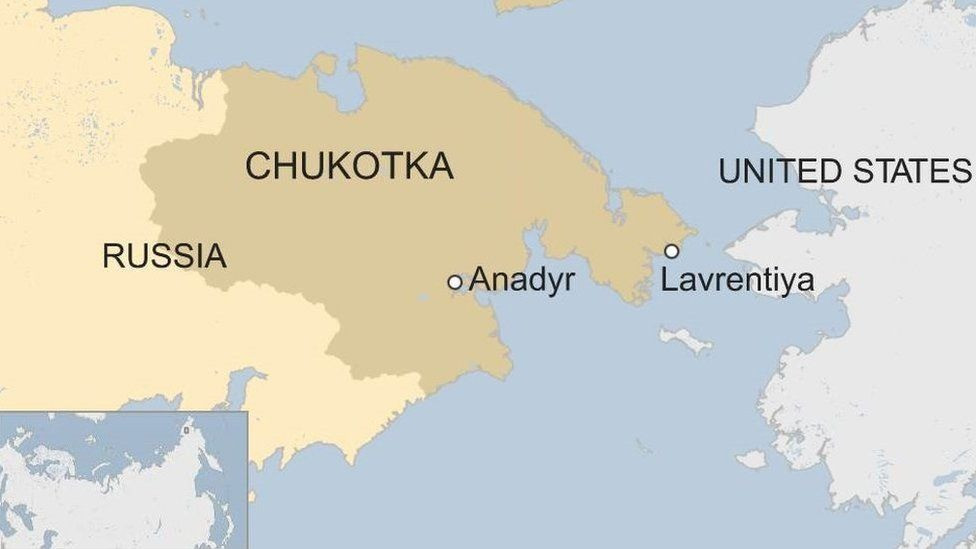 Khu vực Chukotka. Bản đồ: BBC Khu vực Chukotka. Bản đồ: BBC