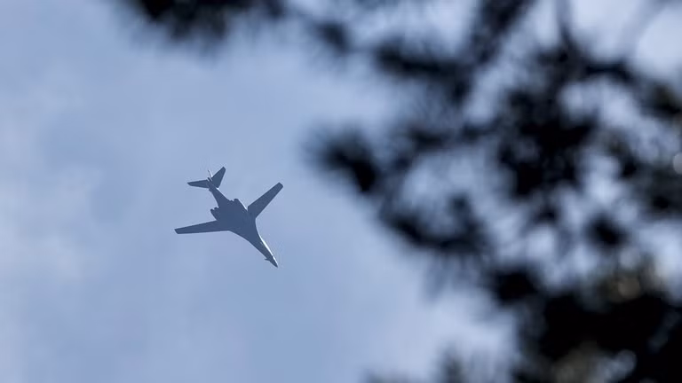 Máy bay ném bom tầm xa B-1B Lancer. Ảnh: Getty Images Máy bay ném bom tầm xa B-1B Lancer. Ảnh: Getty Images