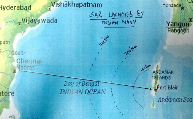 Máy bay cất cánh từ Chennai và dự kiến hạ cánh xuống Port Blair. Ảnh: NDTV Máy bay cất cánh từ Chennai và dự kiến hạ cánh xuống Port Blair. Ảnh: NDTV