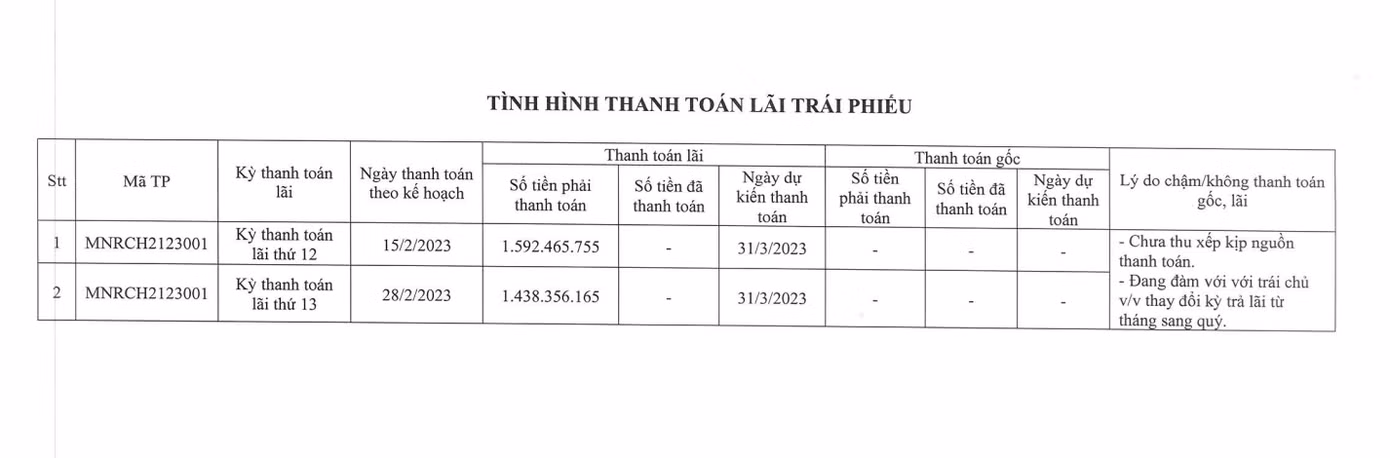 Đất xanh miền Nam cho biết đang đàm phán với trái chủ về việc thay đổi kỳ trả lãi từ tháng sang quý