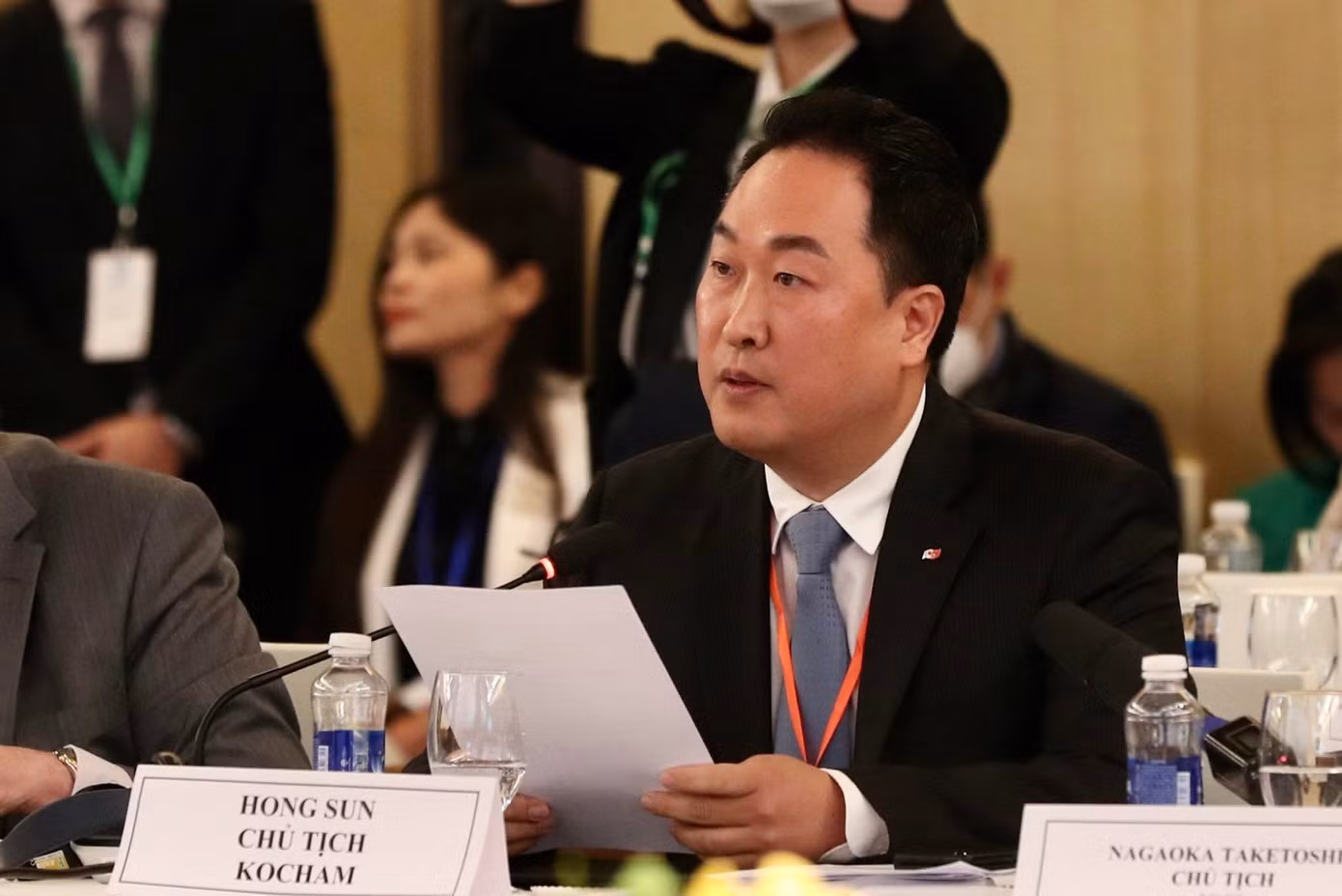 Ông Hong Sun, Chủ tịch KOCHAM phát biểu tại VBF 2023.
