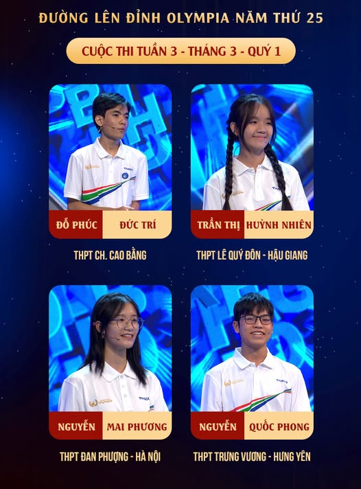 Ai sẽ là chủ nhân vòng nguyệt quế cuộc thi tuần cuối cùng của Quý 3? Nguồn: Fanpage Đường Lên Đỉnh Olympia Ai sẽ là chủ nhân vòng nguyệt quế cuộc thi tuần cuối cùng của Quý 3? Nguồn: Fanpage Đường Lên Đỉnh Olympia