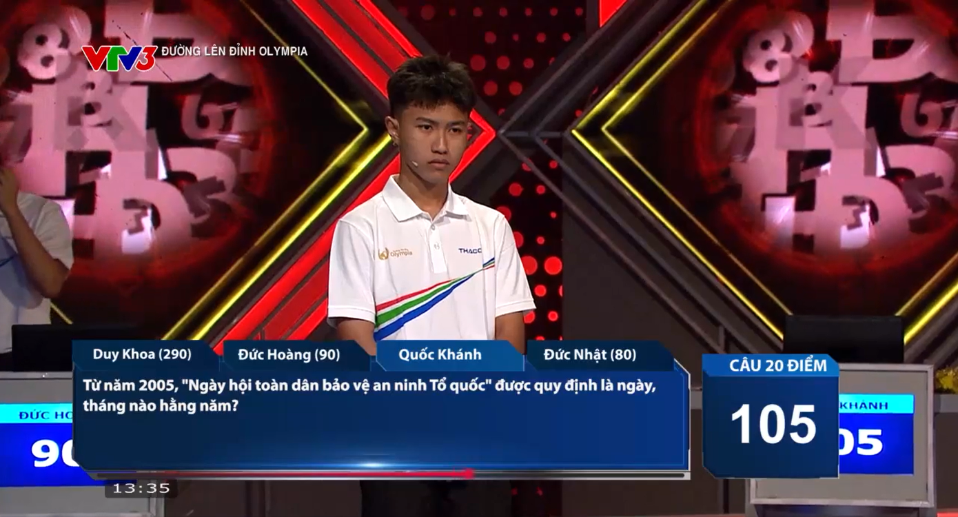 Quốc Khánh nỗ lực vươn lên xếp hạng Nhì. Quốc Khánh nỗ lực vươn lên xếp hạng Nhì.