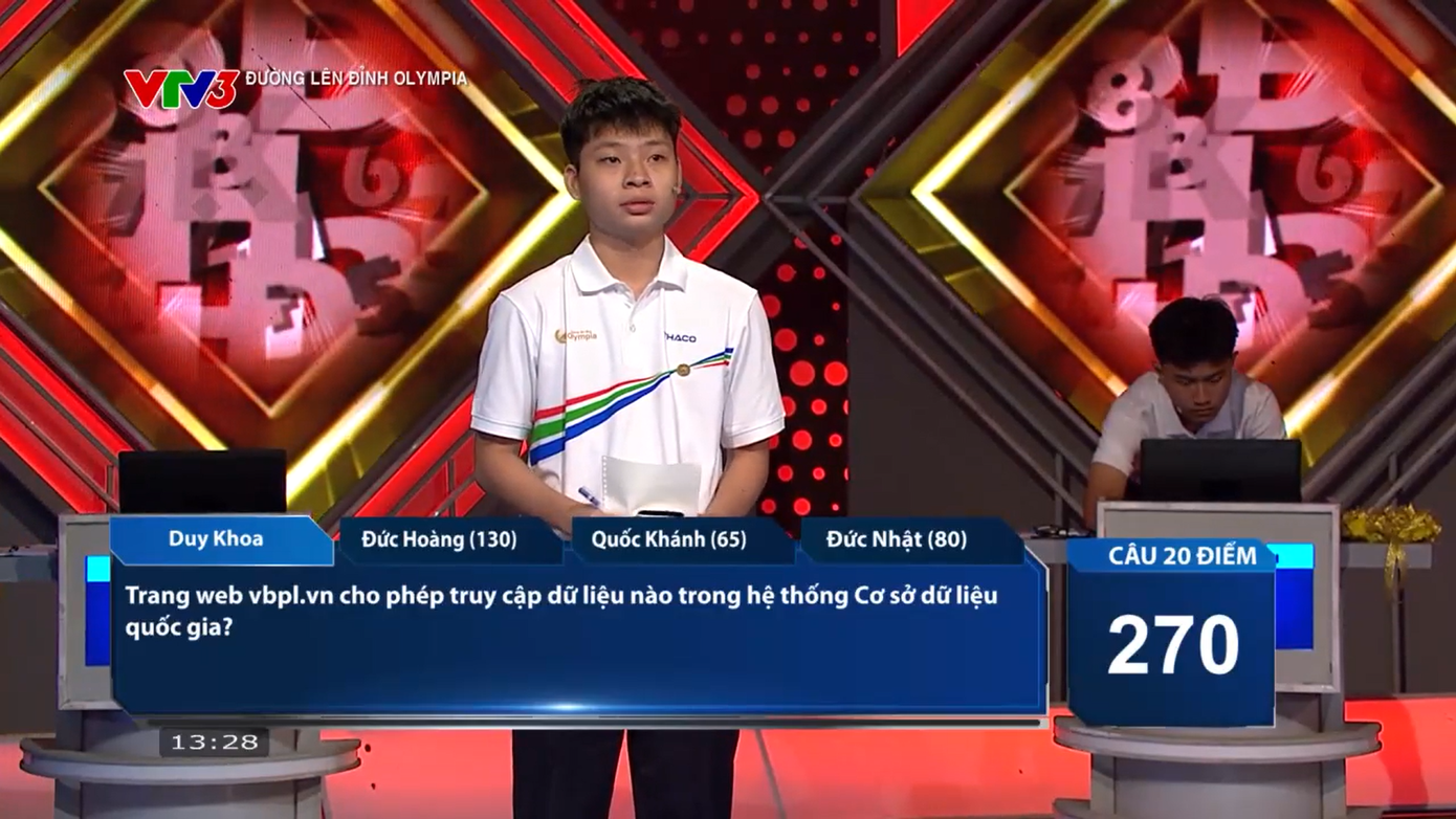 Duy Khoa hơi mất bình tĩnh ở những câu hỏi đầu tiên phần thi Về đích. Duy Khoa hơi mất bình tĩnh ở những câu hỏi đầu tiên phần thi Về đích.