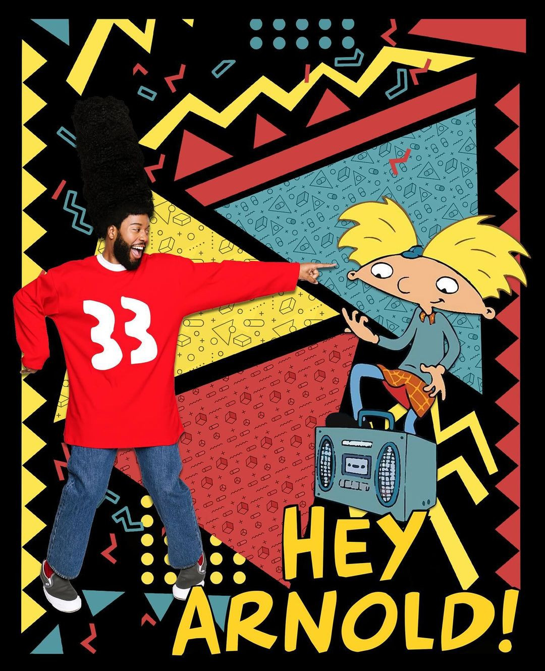 Khalid hóa trang thành nhân vật Gerald từ bộ phim Hey Arnold!.