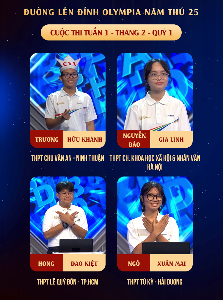 Nguồn: Fanpage Đường Lên Đỉnh Olympia Nguồn: Fanpage Đường Lên Đỉnh Olympia