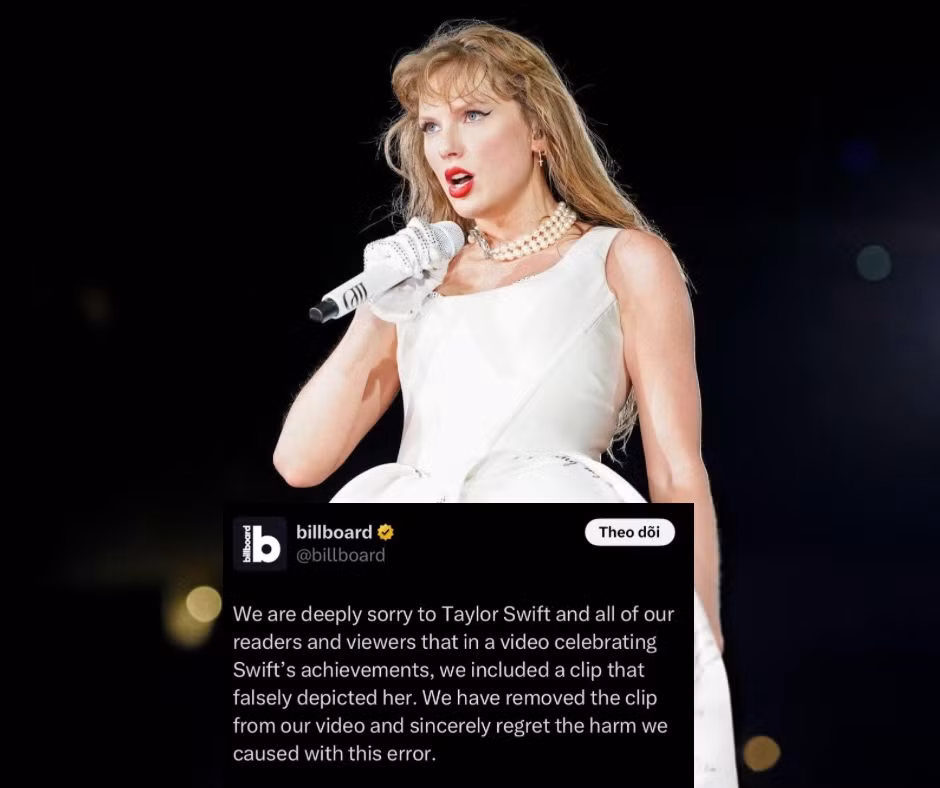 Billboard đưa ra lời xin lỗi tới Taylor Swift.