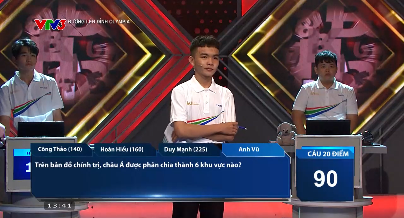 Anh Vũ xuất sắc với câu hỏi 30 điểm có ngôi sao hy vọng.