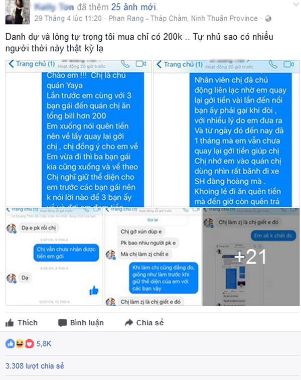 Chàng trai bảnh bao đi SH chở bạn gái đi ăn rồi tính xù nợ 200.000 đồng ảnh 1