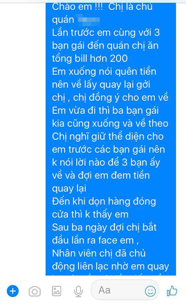 Chàng trai bảnh bao đi SH chở bạn gái đi ăn rồi tính xù nợ 200.000 đồng ảnh 2