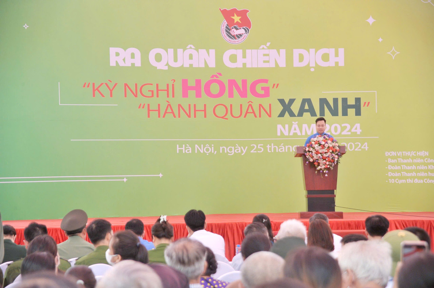 Lễ ra quân Chiến dịch Kỳ nghỉ hồng, Hành quân xanh năm 2024 do Thành Đoàn Hà Nội tổ chức Lễ ra quân Chiến dịch Kỳ nghỉ hồng, Hành quân xanh năm 2024 do Thành Đoàn Hà Nội tổ chức