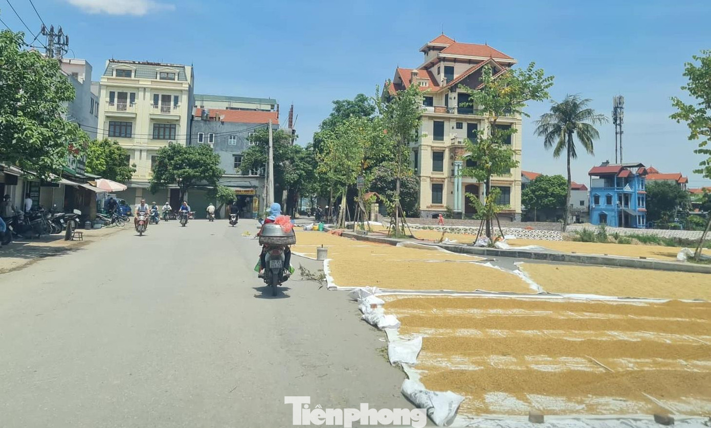 Đường Dương Hà (xã Ninh Hiệp, huyện Gia Lâm) là trục đường liên xã có nhiều phương tiện qua lại nhưng cũng bị chiếm nửa lòng đường