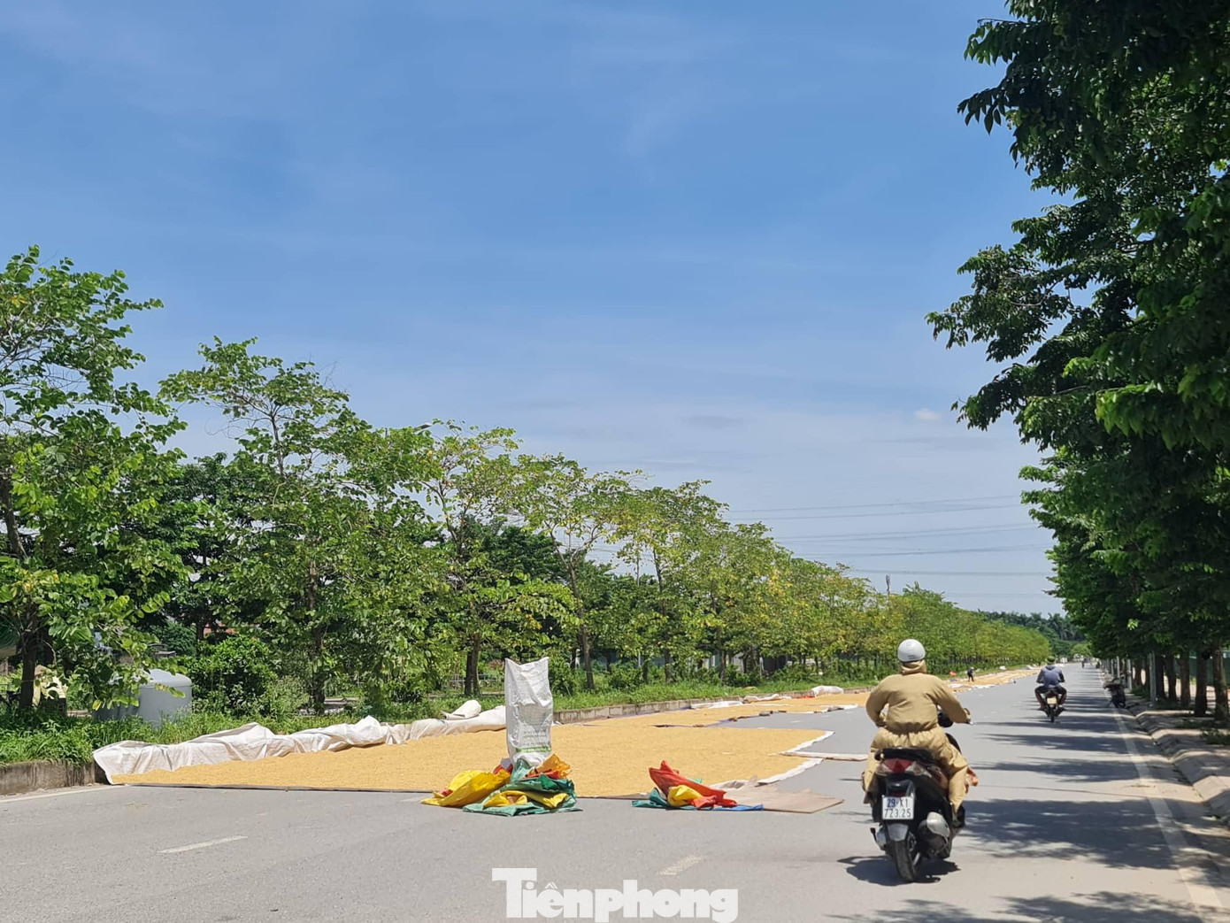 Nhiều đoạn bị chiếm dụng gần hết phần đường khiến xe ô tô xe máy cùng chiều phải vất vả tránh nhau