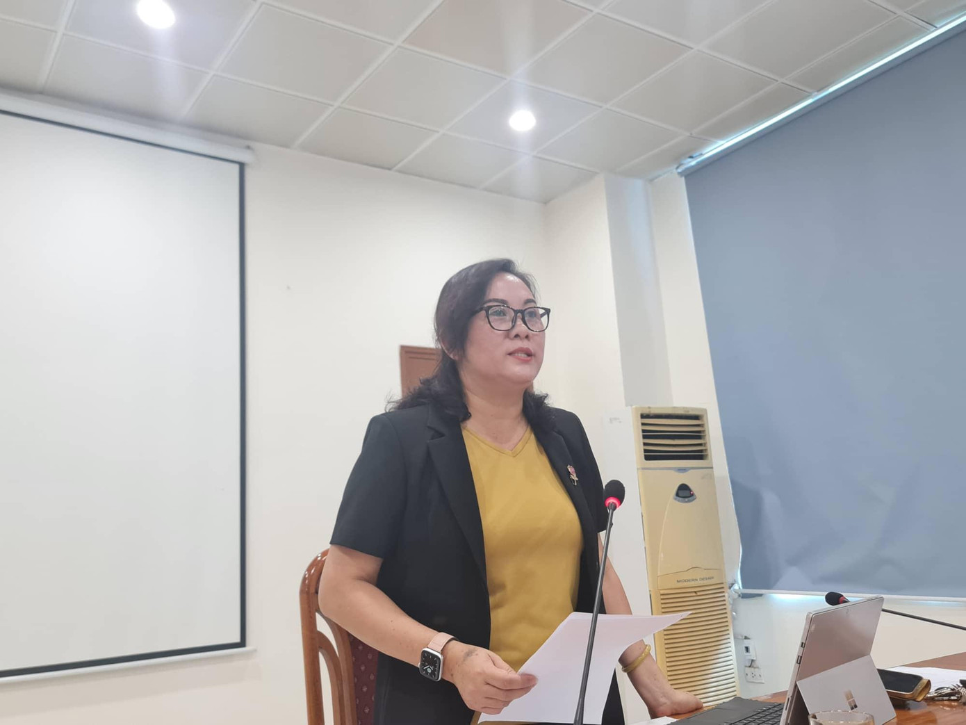 Bà Nguyễn Thị Mai Hương - Phó Giám đốc Sở TT&TT Hà Nội thông tin tới báo chí Bà Nguyễn Thị Mai Hương - Phó Giám đốc Sở TT&TT Hà Nội thông tin tới báo chí