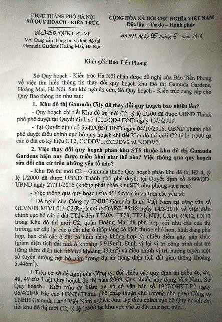 Sở Quy hoạch Hà Nội: Gamuda từng thay đổi quy hoạch ở 4 khu vực ảnh 1