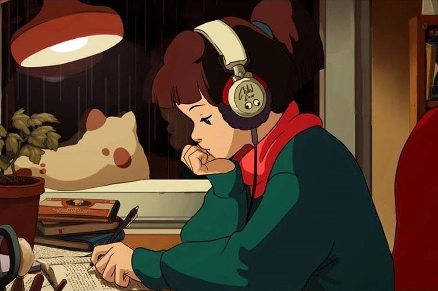 Cô gái ngồi học bài nổi tiếng trên kênh Lofi Girl.