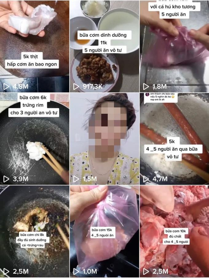 Loạt video được cập nhật thường xuyên về chủ đề dùng số tiền nhỏ để đi chợ, nấu ăn đang "gây bão" trên TikTok (Ảnh chụp màn hình). Loạt video được cập nhật thường xuyên về chủ đề dùng số tiền nhỏ để đi chợ, nấu ăn đang "gây bão" trên TikTok (Ảnh chụp màn hình).