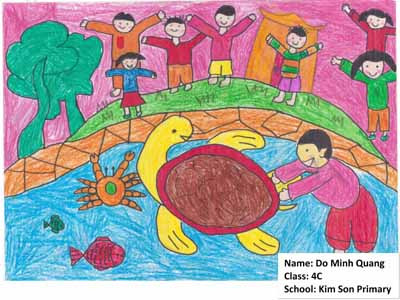 Bức tranh đoạt giải của em Minh. Bức tranh đoạt giải của em Minh