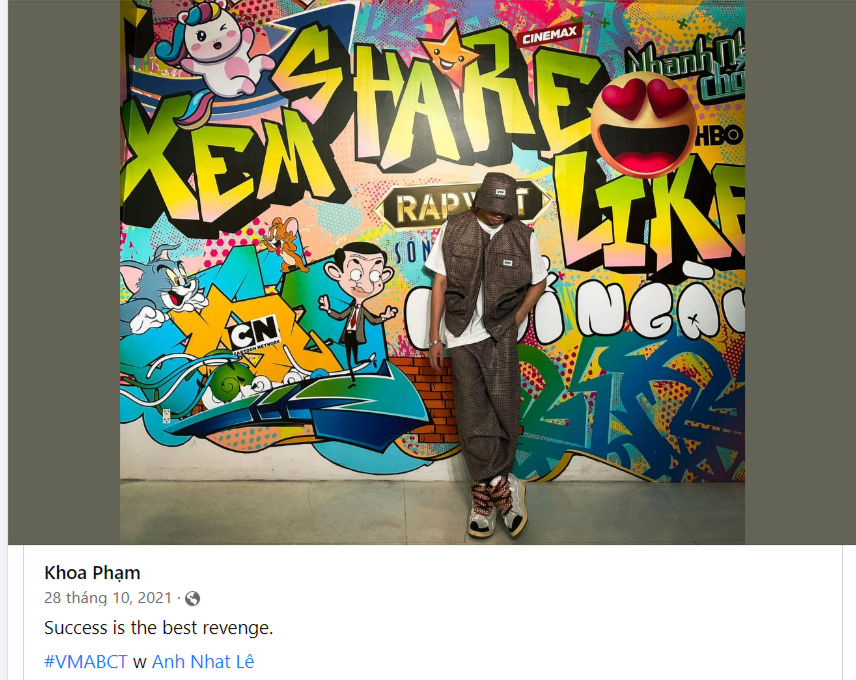 Cuối năm ngoái, Karik đã sử dụng hashtag này trong bài viết gắn thẻ Miu Lê. Cuối năm ngoái, Karik đã sử dụng hashtag này trong bài viết gắn thẻ Miu Lê.