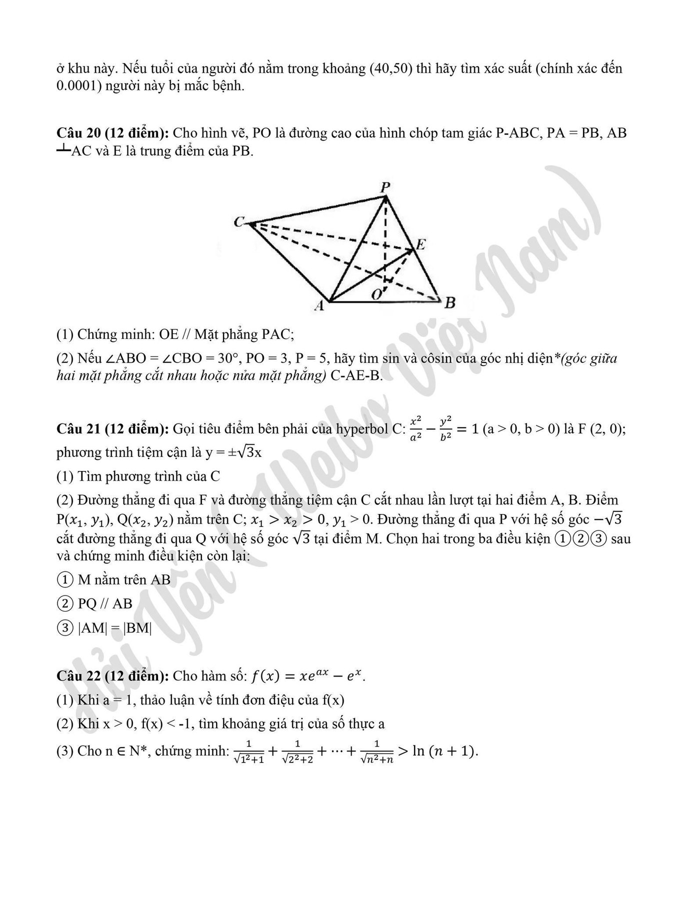 Đề Toán ở Trung Quốc được đánh giá là có độ khó ngang với chương trình đại học ở Anh. Ảnh: Weibo Việt Nam.