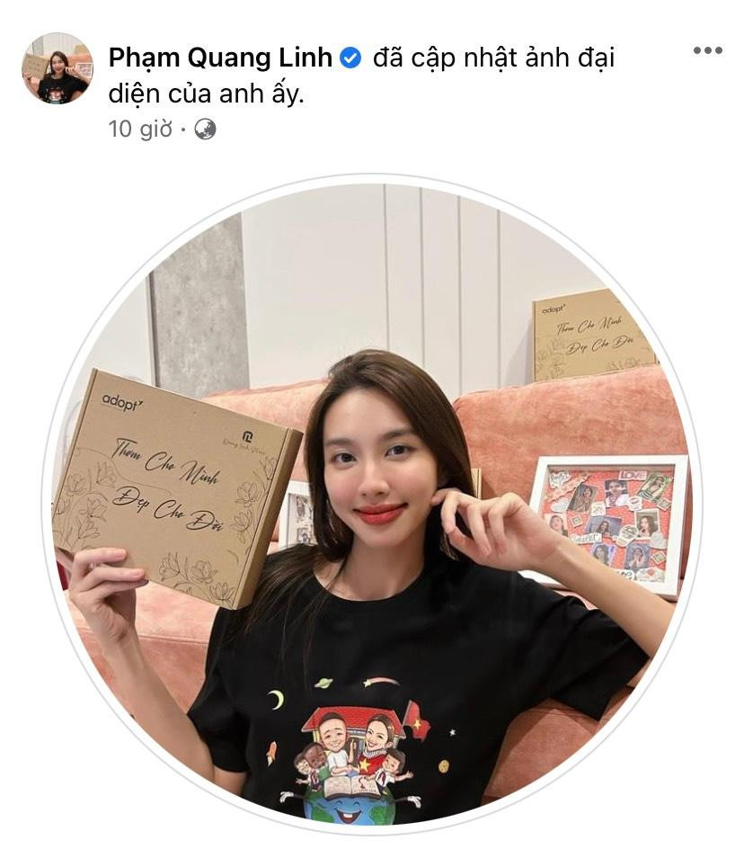 Quang Linh Vlog cũng đã cập nhật ảnh nàng hậu ngay sau đó.