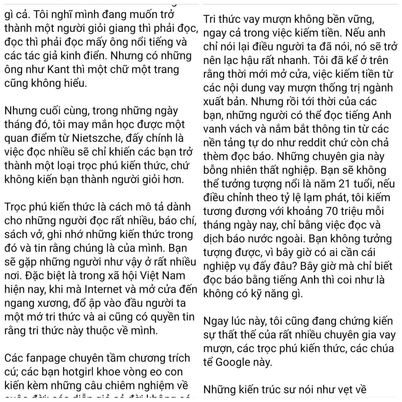Nội dung bài phát biểu đã làm dấy lên nhiều luồng ý kiến tranh luận. Ảnh chụp màn hình. Nội dung bài phát biểu đã làm dấy lên nhiều luồng ý kiến tranh luận. Ảnh chụp màn hình.