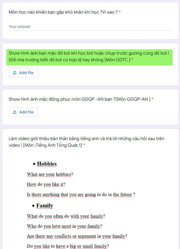 Link khảo sát khiến nhiều sinh viên "hoang mang". Ảnh chụp màn hình.