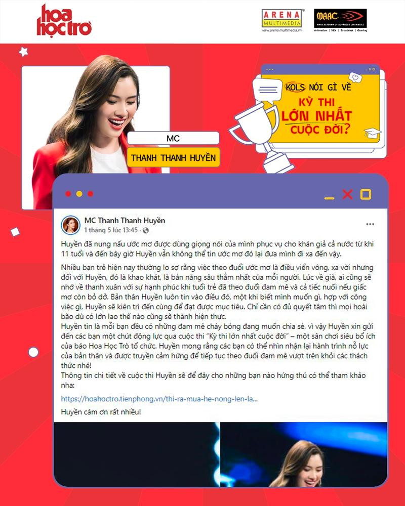 MC song ngữ Thanh Thanh Huyền chia sẻ về cuộc thi