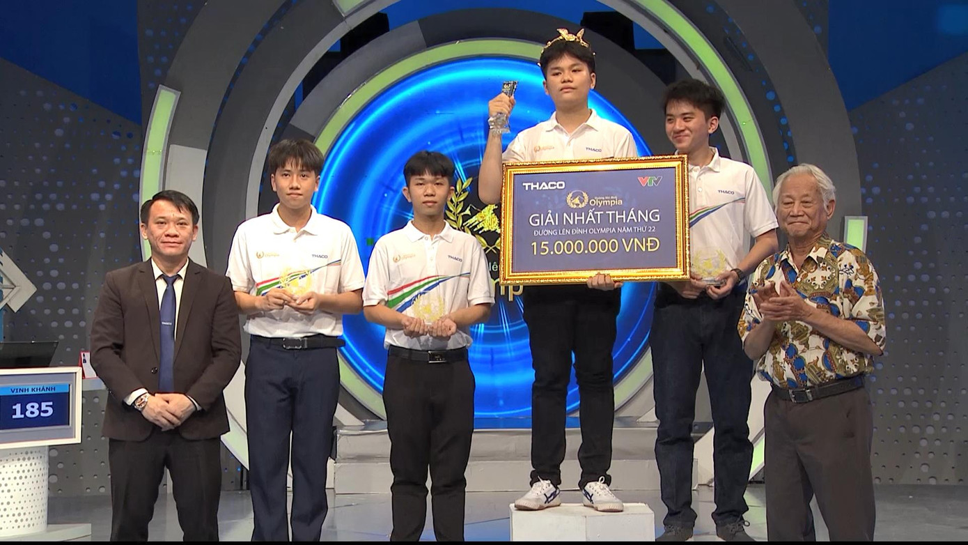 Nguyên Sơn tiếp tục giành vòng nguyệt quế thứ hai tại cuộc thi tháng 1, quý 4 với số điểm 270 điểm. Ảnh: Fanpage Đường Lên Đỉnh Olympia.