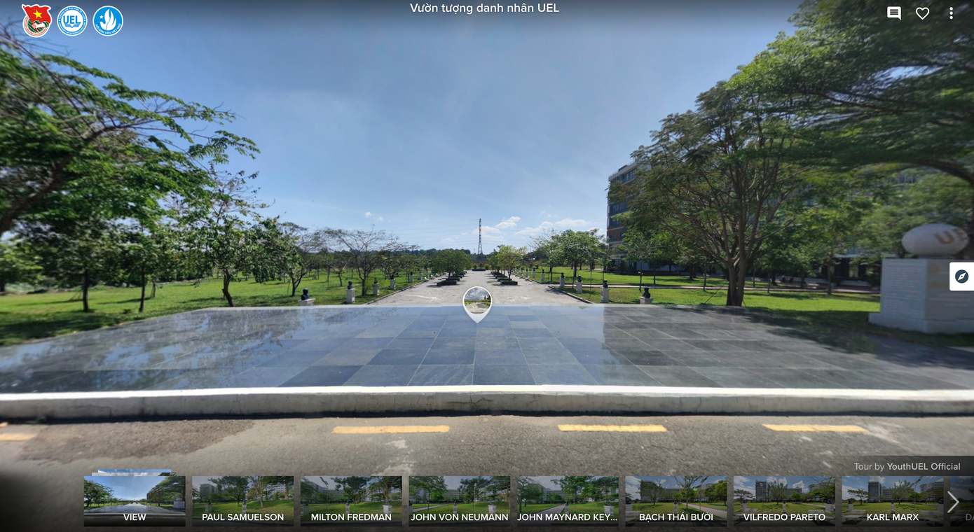 Cổng thông tin thực tế ảo “Vườn Tượng Danh nhân UEL” của trường ĐH Kinh tế - Luật. Cổng thông tin thực tế ảo “Vườn Tượng Danh nhân UEL” của trường ĐH Kinh tế - Luật.