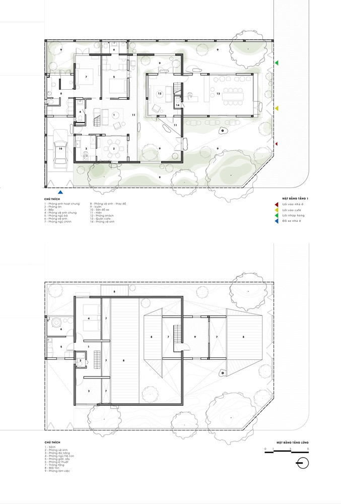 Ngôi nhà được hình thành bởi sự kết hợp và sắp xếp các công năng sử dụng có không gian và hiên nhà/đệm với các tỷ lệ khác nhau. Ngôi nhà được hình thành bởi sự kết hợp và sắp xếp các công năng sử dụng có không gian và hiên nhà/đệm với các tỷ lệ khác nhau.