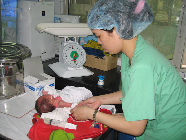 Trẻ nhẹ cân bị bệnh về máu có thể được điều trị bằng cách ghép máu cuống rốn. Ảnh: T.Hà. Trẻ nhẹ cân bị bệnh về máu có thể được điều trị bằng cách ghép máu cuống rốn. Ảnh: T.Hà