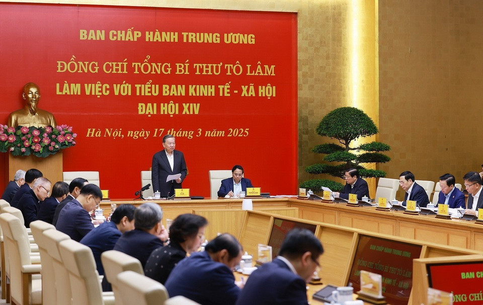 Tổng Bí thư Tô Lâm phát biểu chỉ đạo. (Ảnh: Dương Giang/TTXVN) Tổng Bí thư Tô Lâm phát biểu chỉ đạo. (Ảnh: Dương Giang/TTXVN)