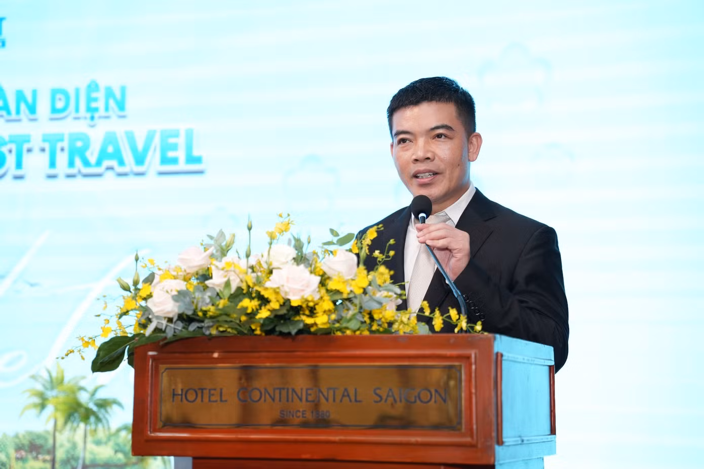 Ông Phạm Quốc Quân - Ủy viên Hội đồng quản trị Sun Group phát biểu tại lễ ký kết