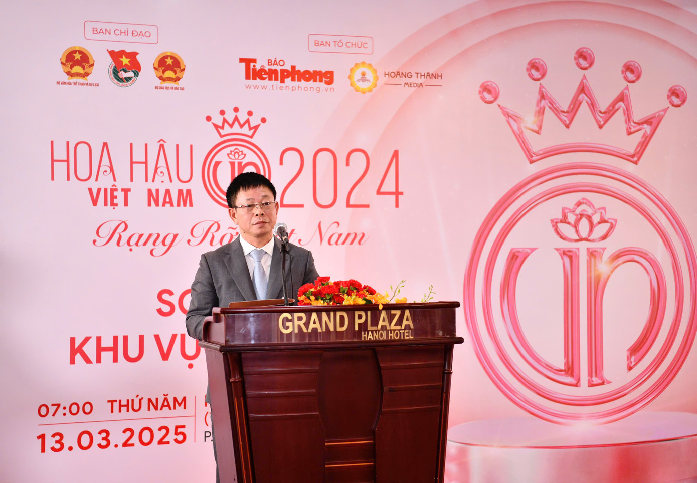 Nhà báo Phùng Công Sưởng - Tổng Biên tập Báo Tiền Phong, Trưởng Ban tổ chức Hoa hậu Việt Nam 2024. Ảnh: Như Ý.