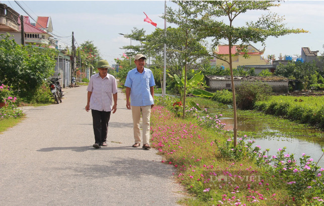 Hệ thống đường giao thông trên địa bàn xóm Duy Tắc Tây (xã Giao Tân, huyện Giao Thủy, tỉnh Nam Định) sáng, xanh, sạch, đẹp. Ảnh: Mai Chiến.