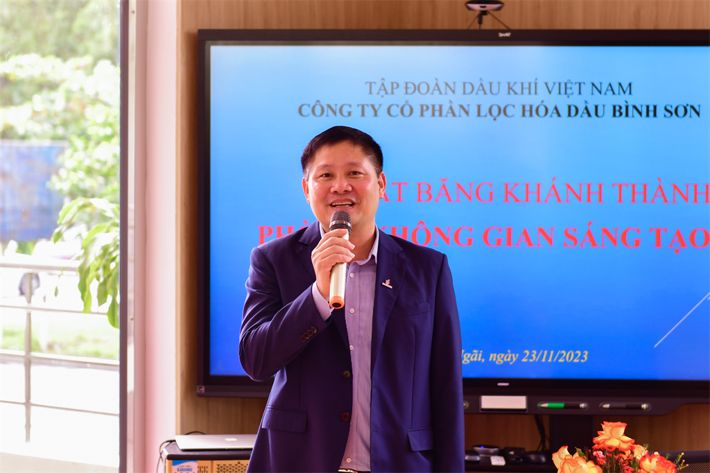 Ông Bùi Ngọc Dương - Tổng Giám đốc BSR phát biểu chia sẻ về phòng Không gian sáng tạo