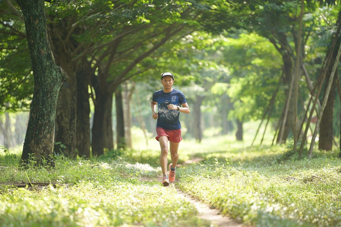 Anh Hiếu yêu thích chạy bộ giữa những tán cây. Ảnh: NVCC Anh Hiếu yêu thích chạy bộ giữa những tán cây. Ảnh: NVCC