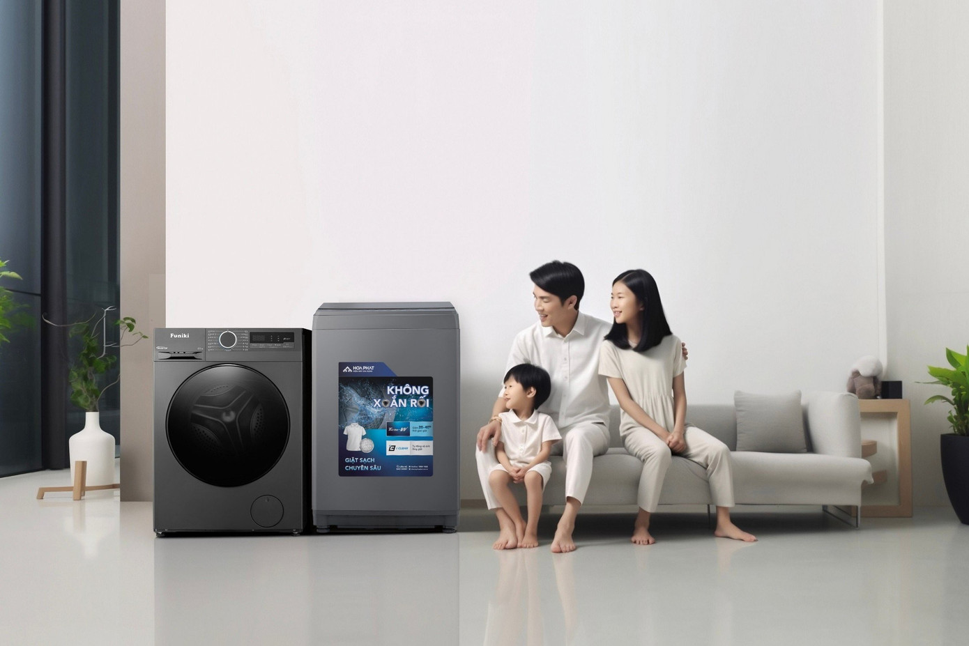 Máy giặt Funiki Hòa Phát tích hợp nhiều tính năng chăm sóc sức khỏe người dùng