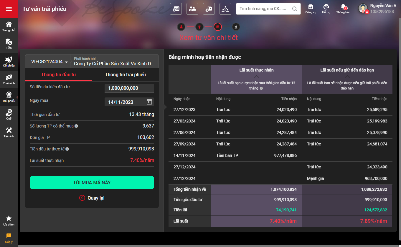 Công cụ Tư vấn trái phiếu trên hệ thống TCInvest Công cụ Tư vấn trái phiếu trên hệ thống TCInvest