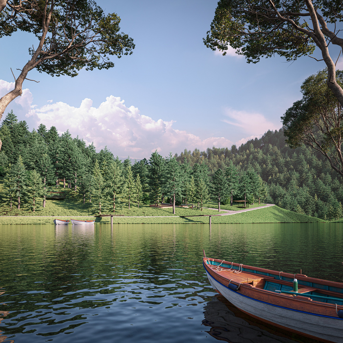 Thung Lũng Thanh Xuân sở hữu hệ thống cảnh quan mặt nước ấn tượng tạo điểm nhấn cho bức tranh thiên nhiên thanh khiết. Ảnh: BIM Land.